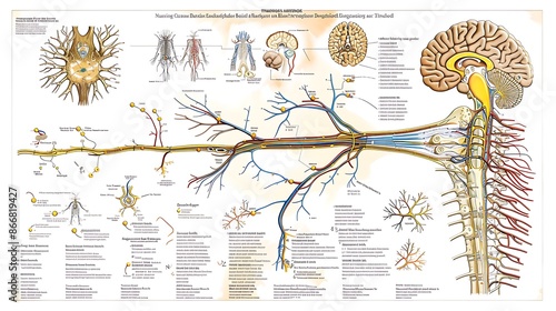 Nervous System explaining the central and peripheral nervous systems with visuals of neuron structure nerve impulses and reflex 