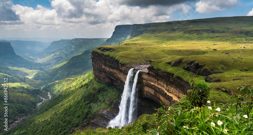 Nohkalikai waterfall Cherrapunjee Meghalay