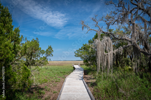 Amelia Island. Florida. Salt marshes. Boardwalk.