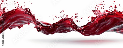 splash of red wine, beverage element, hyperrealistic, rich burgundy, isolated on white background