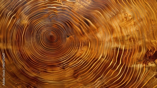 Detailed image of growth rings on a yew tree trunk, emphasizing the natural textures and patterns