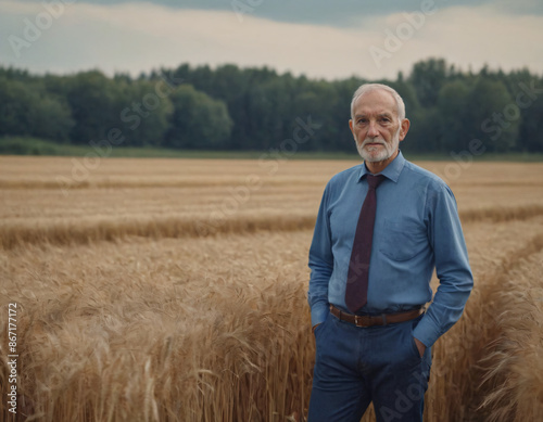 Farmer in the field, starost, mayor, head of the Polish countryside, Rolnik na polu, starosta, burmistrz, sołtys polskiej wsi 