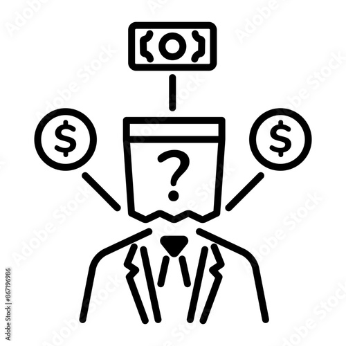 Anonymous money icon designed in line style 