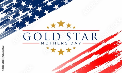 Gold star mothers day background vector illustration