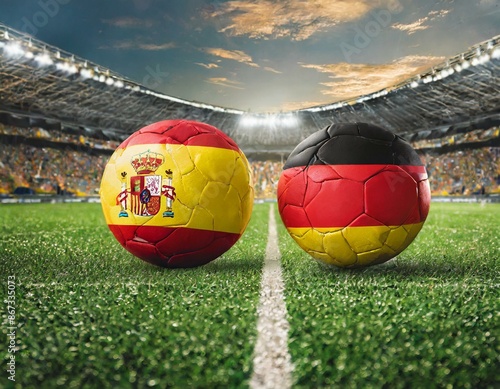 Spanien vs Deutschland, Fußball Stadion 