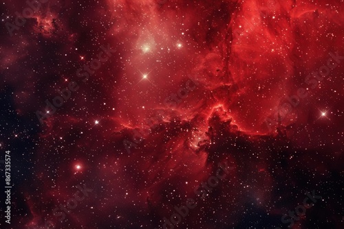 Fiery Nebula. Striking red galaxy background concept