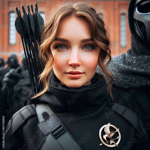 127 43. Katniss Everdeen - Volunteer as tribute with a black hun