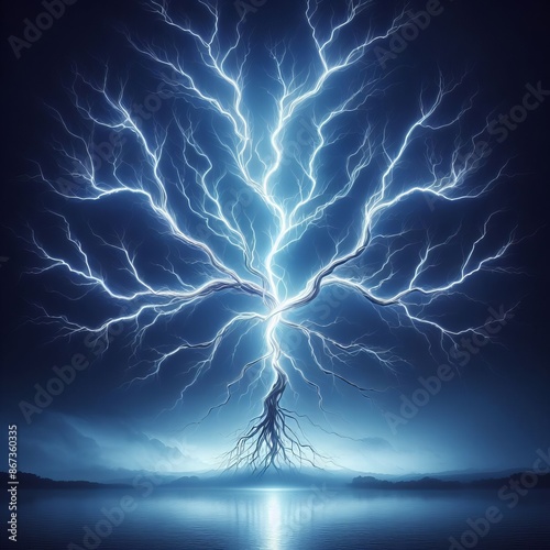 745 139. Lightning bolt forking into multiple branches, creating