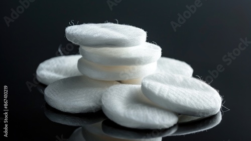 A collection of white wool pads resting on a flat surface