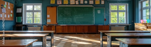 Shortage of Teachers in German Schools: Green Classroom Board with the Word 'Cancellation'