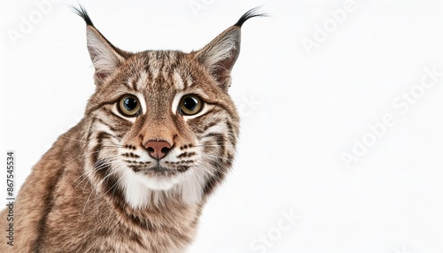 bobcat - Lynx rufus - also known as the red lynx, is one of the four extant species within the medium sized wild cat genus Lynx. Native to North America. isolated on white background