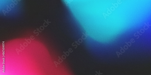 Color gradient lights on black background, abstract blue and red grain gradation texture, vector pink soft blur with noise texture abstract background