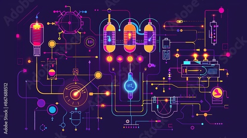 Infographic on Kirchhoff's Laws explaining the principles of current and voltage in circuits with diagrams of series and parallel circuits and example calculations