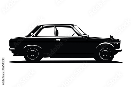 1968 Datsun 510 silhouette vector