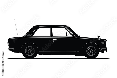 1968 Datsun 510 silhouette vector