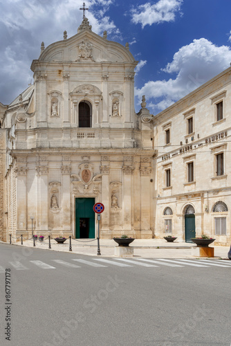 Facade of Church of the Madonna del Carmine (Chiesa Parrocchiale della Madonna del Carmine), Martina Franca, Italy, Apulia