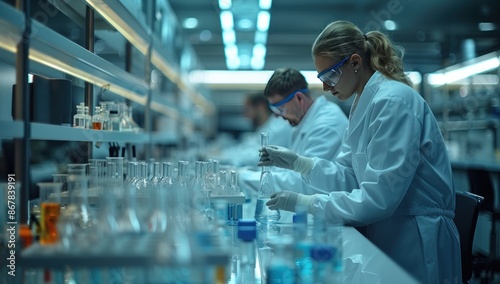 Scientists Working in a Modern Laboratory