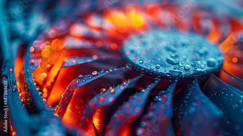 Cooling fins of a CPU cooler - Close-up of the cooling fins of a CPU cooler for better heat dissipation.