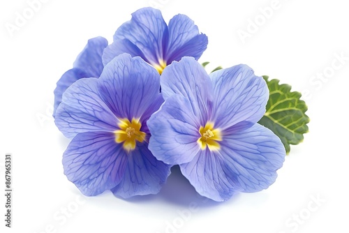 Purple Primrose Isolated on White Background. Beautiful Primrose Flower