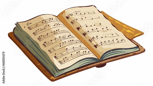 music, hymnal, faded, vintage, worn and faded hymnal lying open on white background, featuring vintage music and lyrics from traditional Christian hymns.