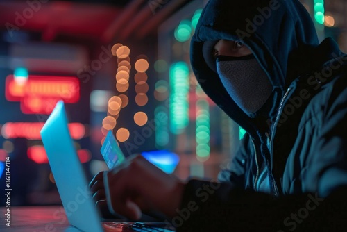 It's easier than you think for thieves to attack Shot of an unrecognisable hacker using a laptop to hack into a credit account