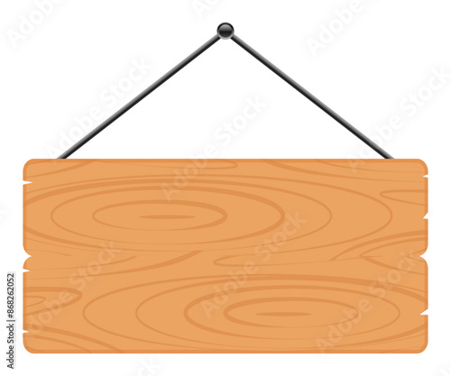 wooden sign board. hanging wooden board blank template. transparent png and vector illustration.