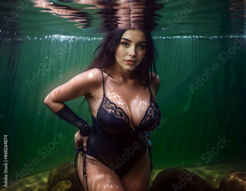 feminine passionate and sexy underwater session, large breasts, shapely legs and beautiful buttocks, kobieca namiętna i seksowna sesja pod wodą, duże piersi, zgrabne nogi i piękne pośladki