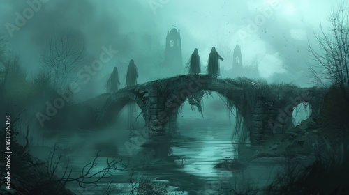 The bridge stood as a portal between the living and the dead and as I crossed its threshold I was enveloped in a world of ghostly shadows. Wispy forms materialized and disappeared thei
