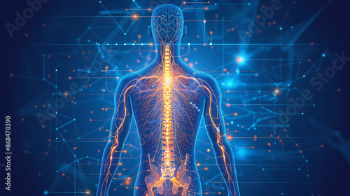  Detailed illustration of the central and peripheral nervous system