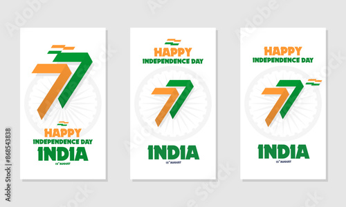 a collection of social media designs with the theme of Indian Independence Day