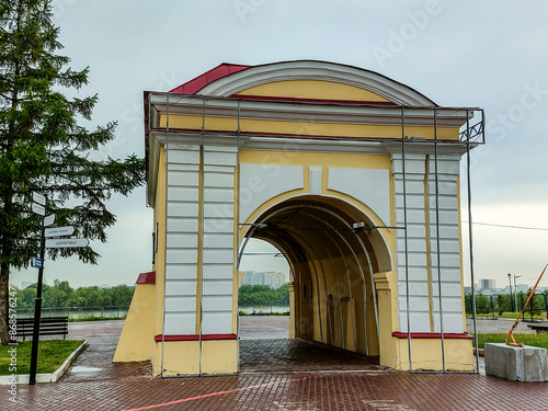 Omsk, Omsk Region, Russian Federation - June 6, 2024. Tobolsk Gate 1792