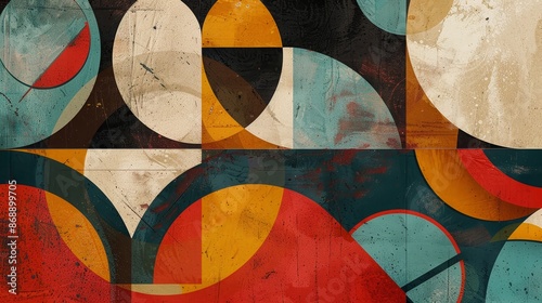 Vintage abstract geometric shapes background