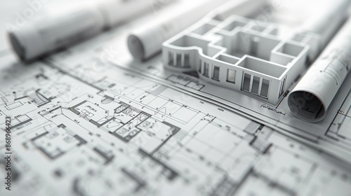 Commercial Architectural Blueprint: Detailed Building Plans and Interior Layouts 