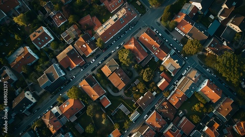 German village or town from above Top view Landscape : Generative AI