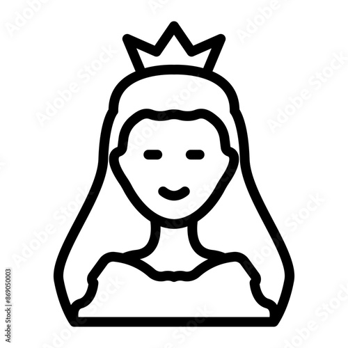 Princess Line Icon Design