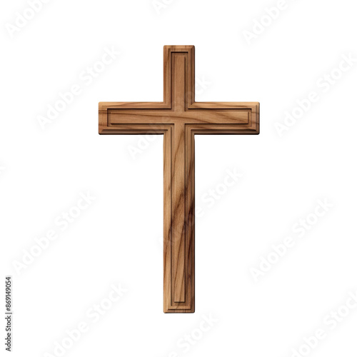 Old wooden cross cut out