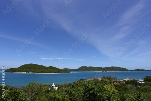 View of Samae San island and sea in the daytime.