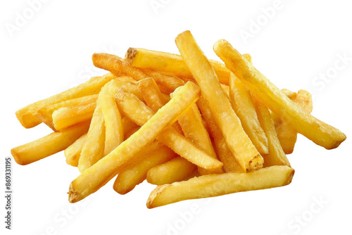 French Fries with Ketchup Isolated on Transparent Background