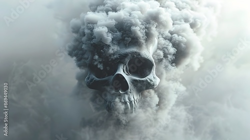 Visualizing the Deadly Risks of Air Pollution and Smoking Through 3D Rendered Skull Symbol