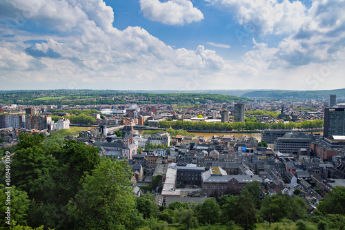Aerial view of Cityscape of Liege from the citadel