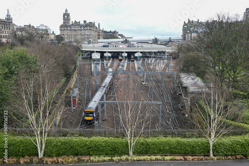 View at the railway station of Edinburgh on Scotland