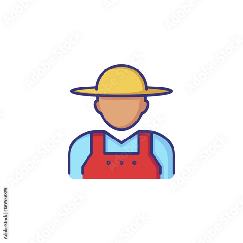Farmer line icon. Agrarian, gardener, grower. Occupation concept. Vector illustration can be used for topics like farming, agriculture, harvest