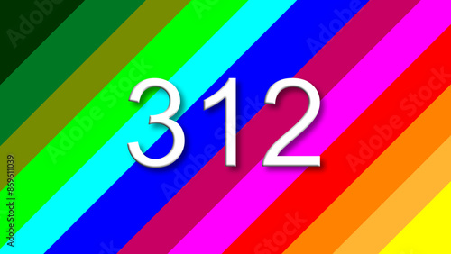 312 colorful rainbow background year number