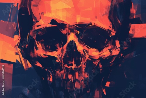 Rebellious skull with paint splatters for nonconformist designs