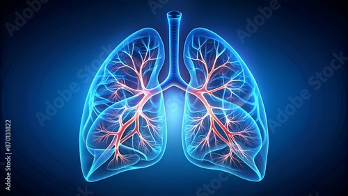 Lung human icon, respiratory system healthy lungs anatomy flat medical organ icon