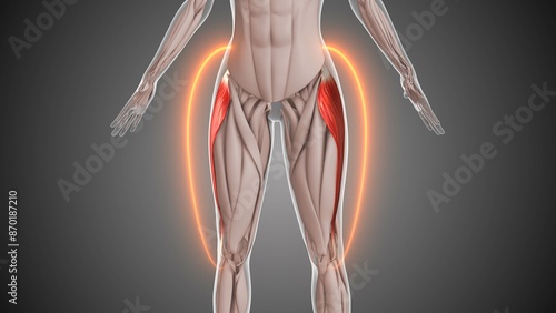 Animation of the tensor fasciae latae thigh muscles
