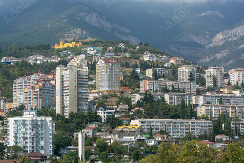 Yalta. Huge metropolis at the foot of the mountain. Yalta Russian Federation