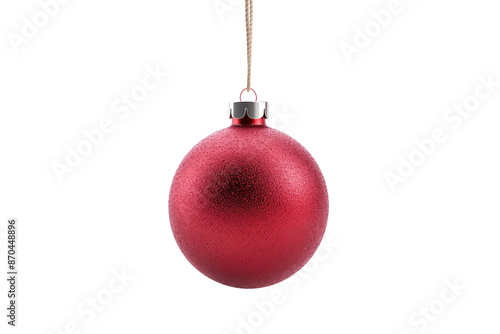 a red ornament from a string