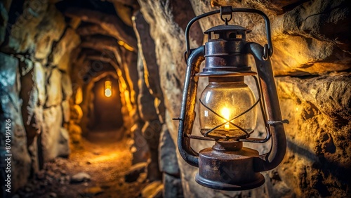 Old lamp in a mine