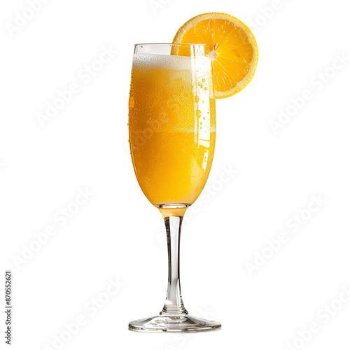 Mimosa cocktail PNG. Glass of mimosa cocktail with orange isolated. Alcoholic beverage mimosa as refreshment during summertime heats PNG. Beach cocktail